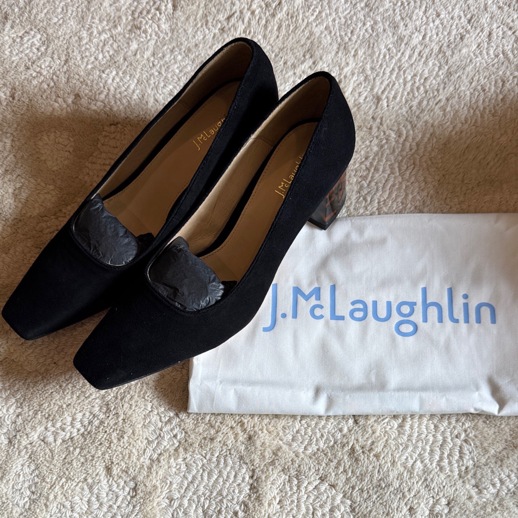 J.Mclaughlin Feodora Women's Black Suede Heels Nwt In Box!!